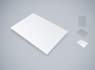 Blank white paper sheet mockup.