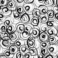 Ink hand drawn abstract seamless pattern