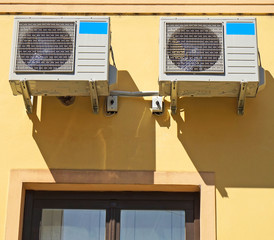 Air conditioners on the wall