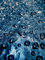 Drops on a dark blue background