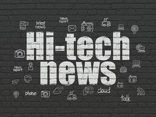 News concept: Hi-tech News on wall background
