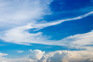 Cloudy blue sky background.Partly cloudy sky.