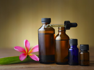 aromatherapy bottles with flower