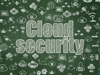 Cloud technology concept: Cloud Security on School board background