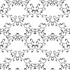 Seamless Pattern. Pattern of swirling lines isolated on a white background. Ideal for Textile Print and Wallpapers.