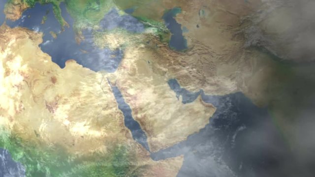 Riyadh -  Saudi Arabia  Zoom In From Space

