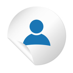 Runder Sticker - Person blau
