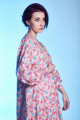 Japanese style young woman in kimono