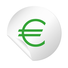Runder Sticker - Euro Währung grün