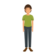 cartoon man wearing casual clothes icon over white background colorful design vector illustration