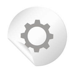 Runder Sticker - Zahnrad grau