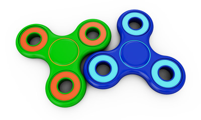 Hand Spinners  3D illustration on isolated white background