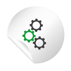 Runder Sticker - Zahnräder Teamwork