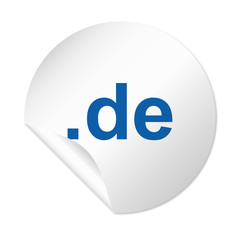 Runder Sticker - deutsche Domain blau