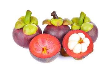 Mangosteen on a white background
