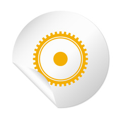 Runder Sticker - Zahnrad orange