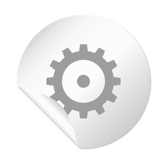 Runder Sticker - Zahnrad Optionen grau
