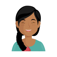 cartoon woman icon over white background vector illustration