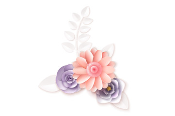 Obraz na płótnie Canvas Paper flowers. Background. Vector illustration