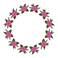 Round frame with flowers icon vector illustration graphic design