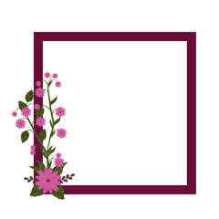 Frame with flowers icon vector illustration graphic design