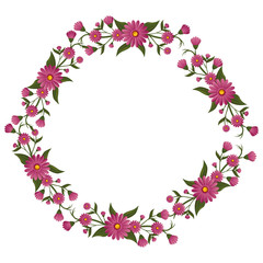 Round frame with flowers icon vector illustration graphic design