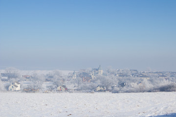 Ukrainian village in winter