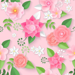 Vector flowers seamless pattern