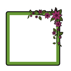 Frame with flowers icon vector illustration graphic design