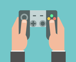 Hand holding game controller