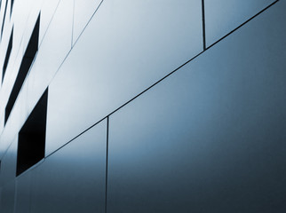 metallic cladding on modern industrial building