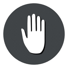 Obraz premium Handfläche - Stopp - Gepunkteter Button mit Symbol und Schatten