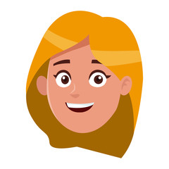 happy woman face of young female vector illustration