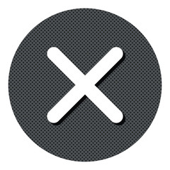 Kreuz - Falsch - Gepunkteter Button mit Symbol und Schatten