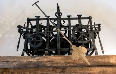 Old clockwork with hour hand