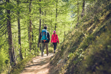 Obraz premium Hiking in the beautiful Alps, near Matterhorn and Zermatt, Switzerland, Europe 2017