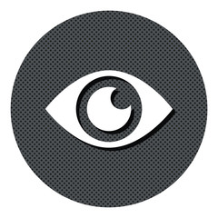 Auge - Überwachung - Gepunkteter Button mit Symbol und Schatten