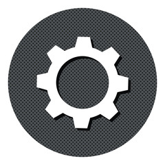 Zahnrad - Optionen - Gepunkteter Button mit Symbol und Schatten