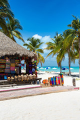 Blick auf den Playa Norte in Isla Mujeres, Yukatan, Mexiko