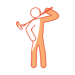 Golf player pictogram icon vector illustration graphic design