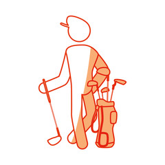 Golf player pictogram icon vector illustration graphic design