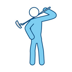 Golf player pictogram icon vector illustration graphic design