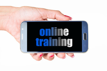Education concept: smartphone with Online Training