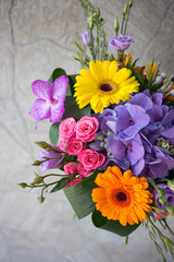 bright sunny summer bouquet for a beautiful girl and a woman, a gift for the holiday