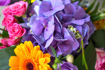 bright sunny summer bouquet for a beautiful girl and a woman, a gift for the holiday