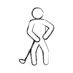 Golf player pictogram icon vector illustration graphic design
