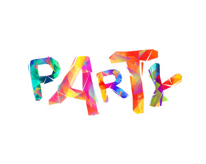 PARTY. Vector triangular word