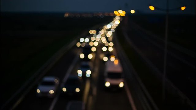 Timelapse traffic jams on the highway