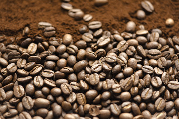 Mix kinds of coffee, ground coffee beans and roasted