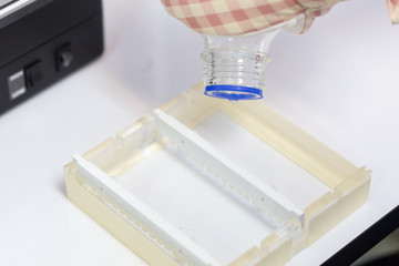 Equipment for analyze samples into the agarose gel and for the separation of DNA fragments in Laboratory.